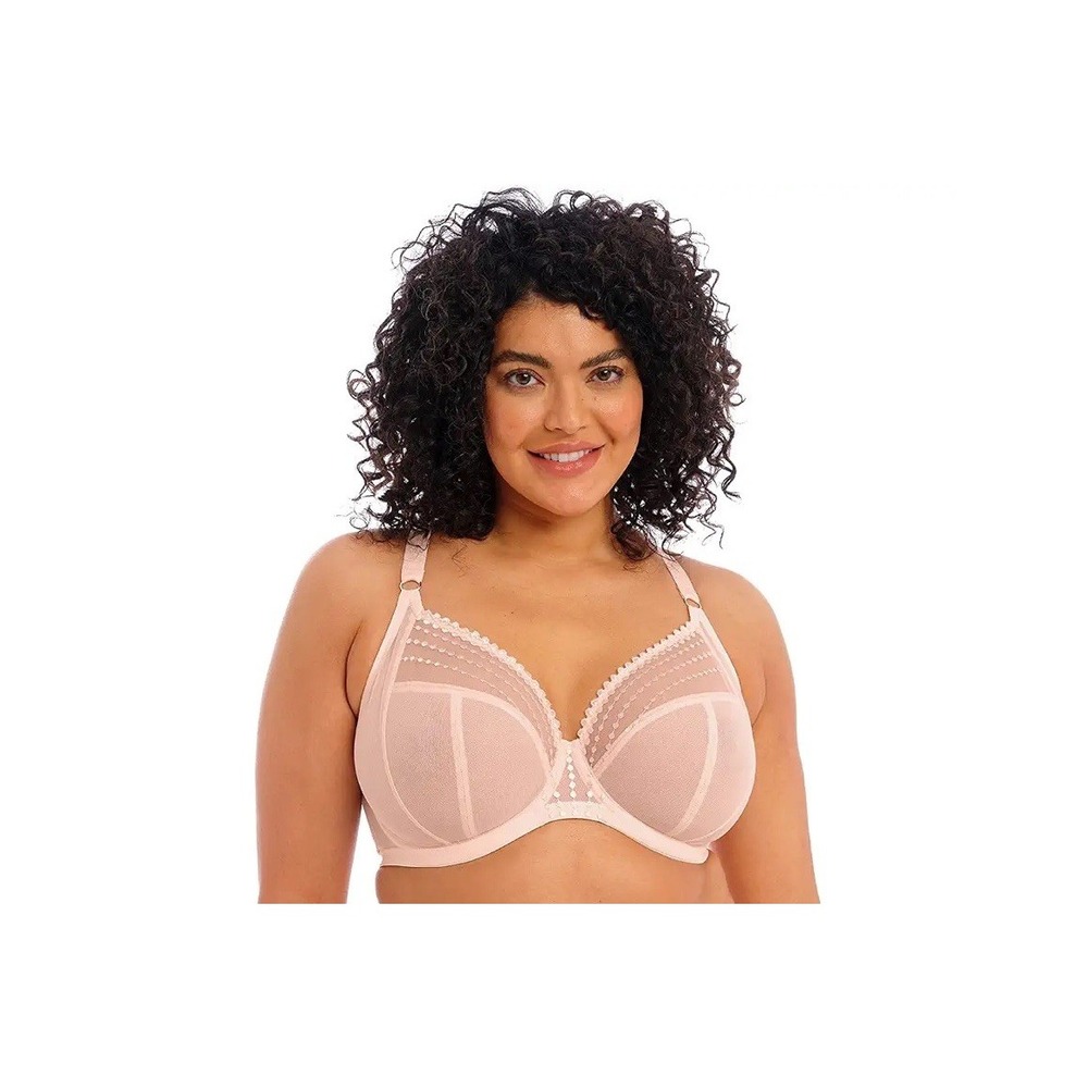 Elomi Matilda Plunge Bra 36J Pearl Blush Sheer Mesh Underwire NWT EL8900